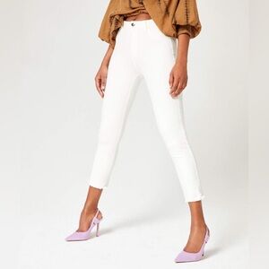 ITEM m6 Cropped High Waist Jeans in Off White